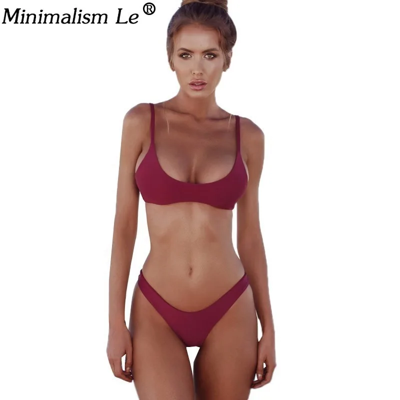 Minimalism Le Brazilian Bikinis Swimsuit Low Waist Bikini Set High Cut Swimwear Solid Women Sexy Beach Wear Female Bathing Suit
Minimalism Le Brazilian Bikinis Swimsuit Low Waist Bikini Set High Cut Swimwear Solid Women Sexy Beach Wear Female Bathing Suit