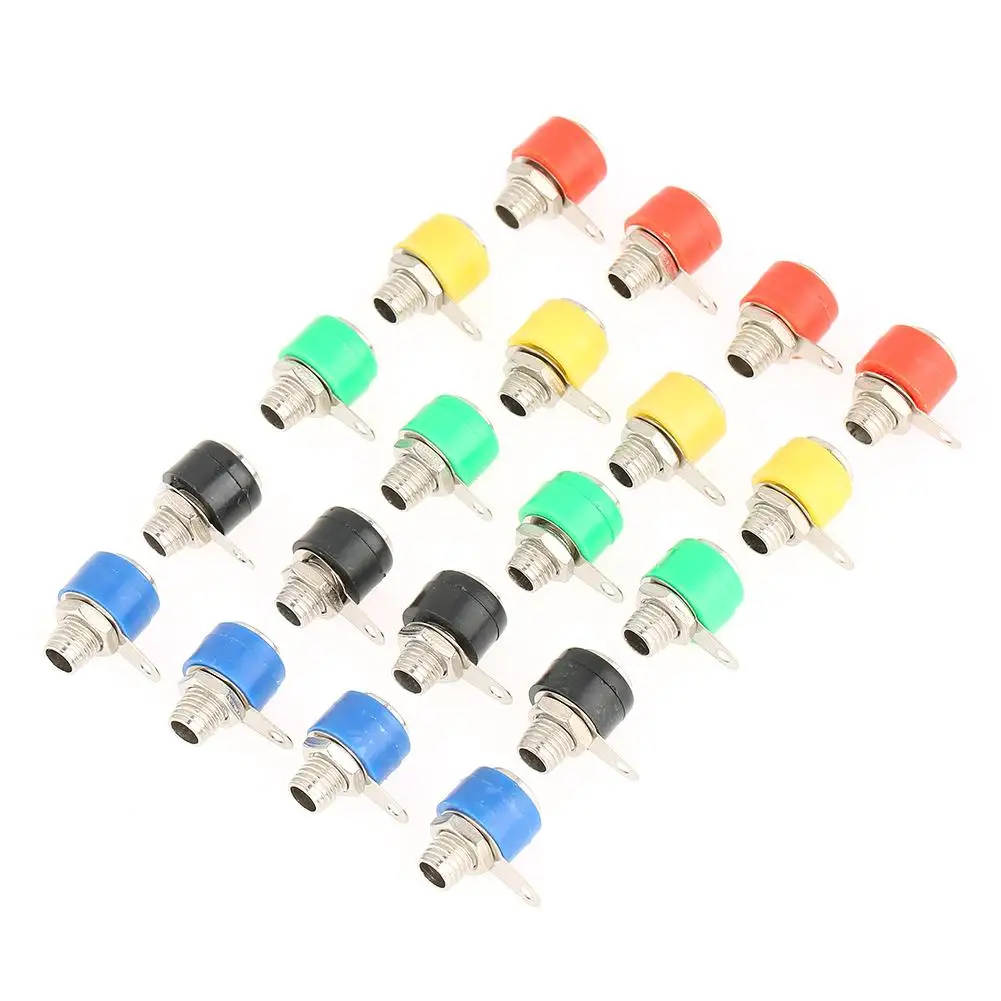 20Pcs/set Banana Plug Socket Mixed Colors 4mm Speaker Amplifier Terminal Banana Plug Socket Jack Connectors
20Pcs/set Banana Plug Socket Mixed Colors 4mm Speaker Amplifier Terminal Banana Plug Socket Jack Connectors