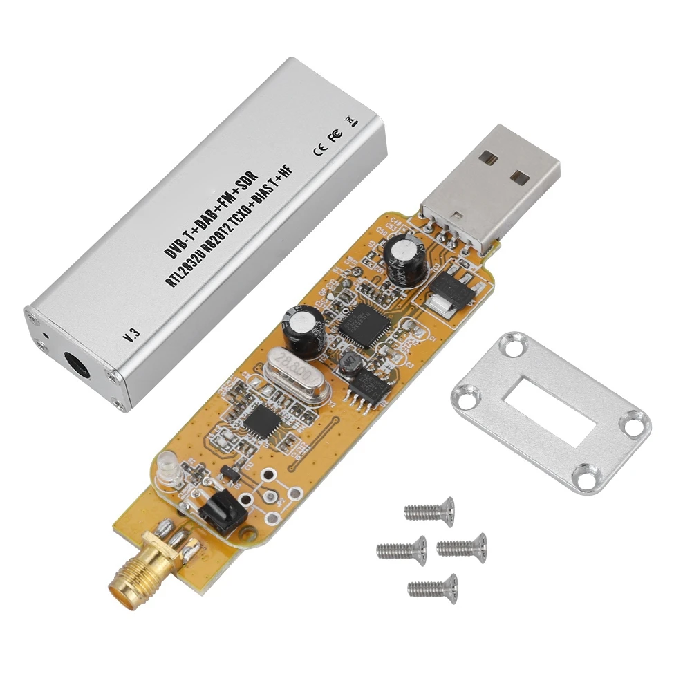 0.1MHz-1.7GHz SDR USB Tuner Receiver RTL2832U + R820T2 TCXO ADSB UHF VHF HF FM RTL
0.1MHz-1.7GHz SDR USB Tuner Receiver RTL2832U + R820T2 TCXO ADSB UHF VHF HF FM RTL