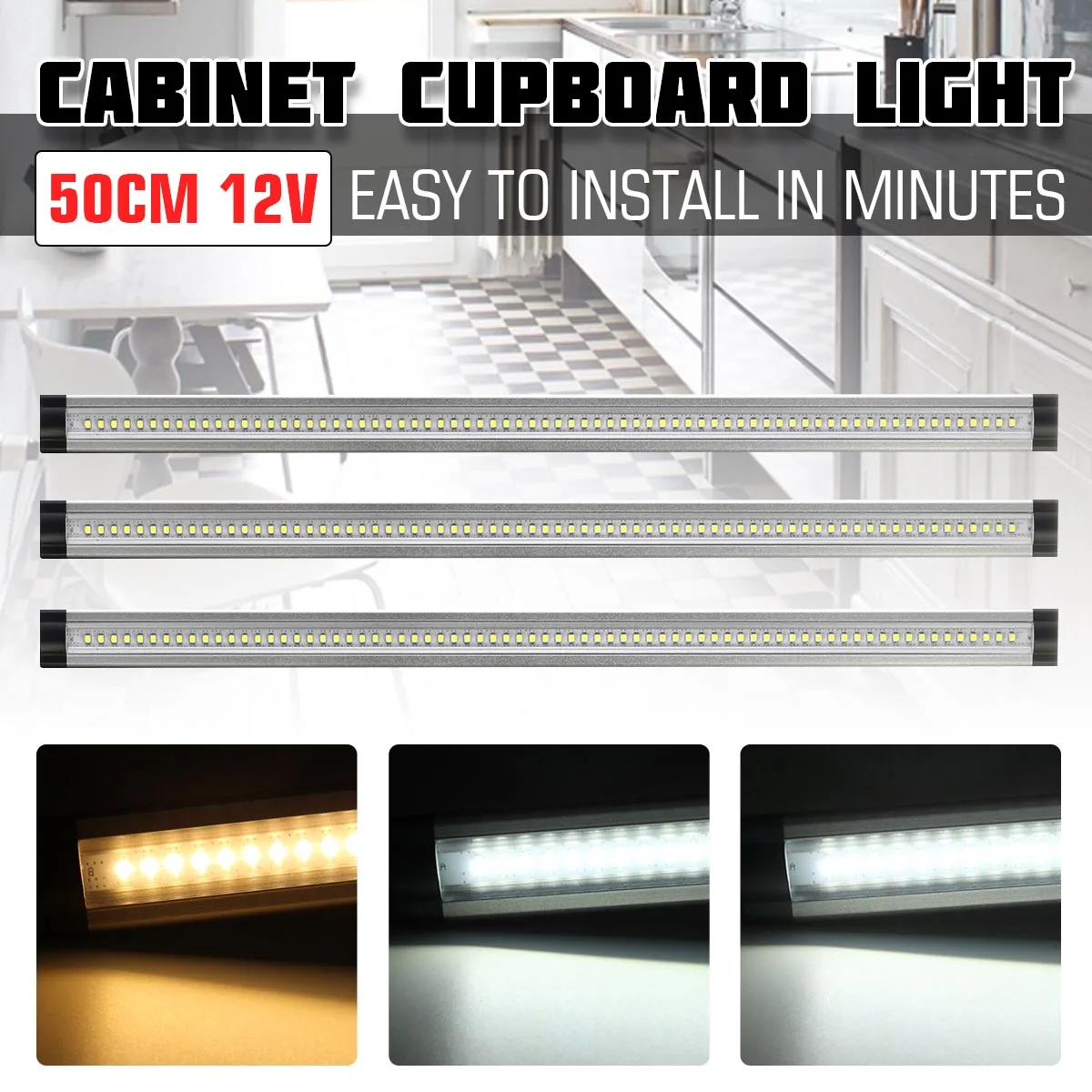 50Cm 12V Home Kitchen Under Cabinet Shelf Counter LED Strip Light Bar Lighting Lamp Warm Cool White Light Color
50Cm 12V Home Kitchen Under Cabinet Shelf Counter LED Strip Light Bar Lighting Lamp Warm Cool White Light Color