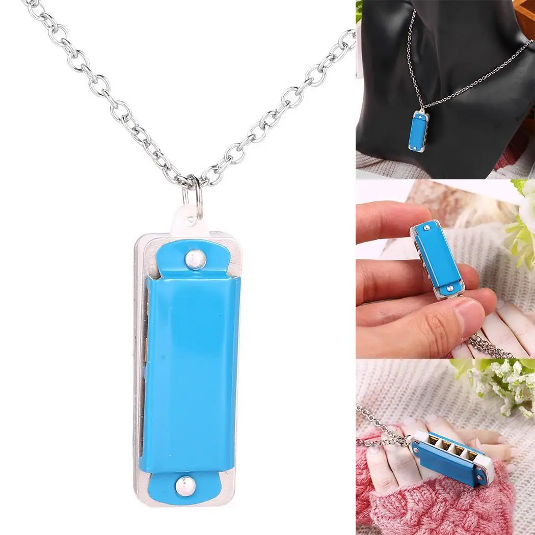 Дети 4 отверстия 8 тон Мини гармоника с necklace ем дома школы и т. д. цепь игрушка 12 г