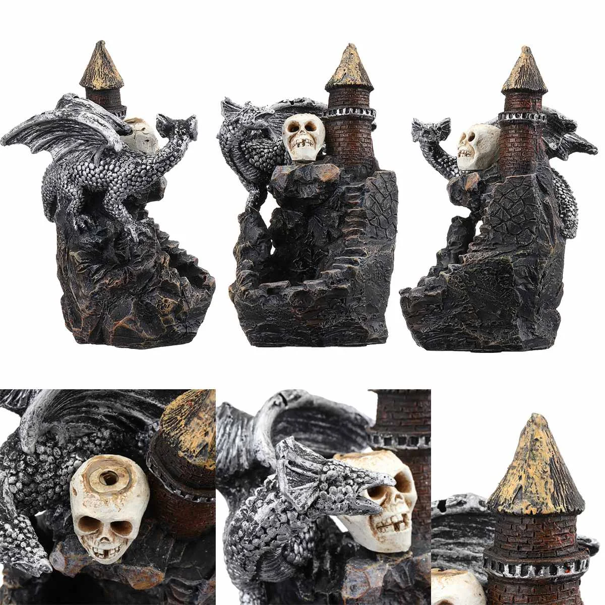 Dragon Incense Burner Holder with Cones Backflow Cone Censer Office Desk Home Decor Teahouse Ornaments Buddhist Art Crafts Gift
Dragon Incense Burner Holder with Cones Backflow Cone Censer Office Desk Home Decor Teahouse Ornaments Buddhist Art Crafts Gift
