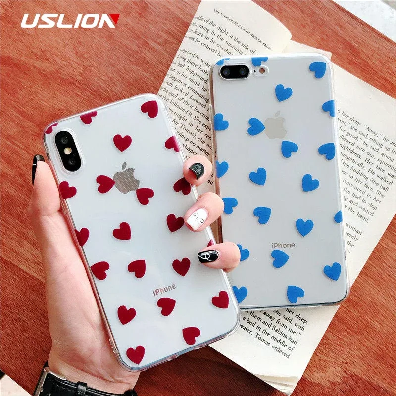 USLION Прозрачный чехол для iPhone X XS XR Xs Max Ультратонкий Мягкий ТПУ прозрачный 6 6s 7 8 Plus |