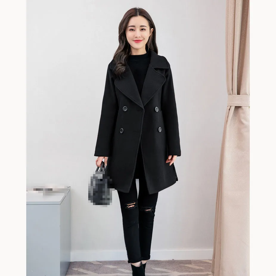 2018 New Autumn Winter Women Wool Blend Coat Outwear Elegant Turn Down Collar Slim Coat Double Breasted Blend Coats
2018 New Autumn Winter Women Wool Blend Coat Outwear Elegant Turn Down Collar Slim Coat Double Breasted Blend Coats
