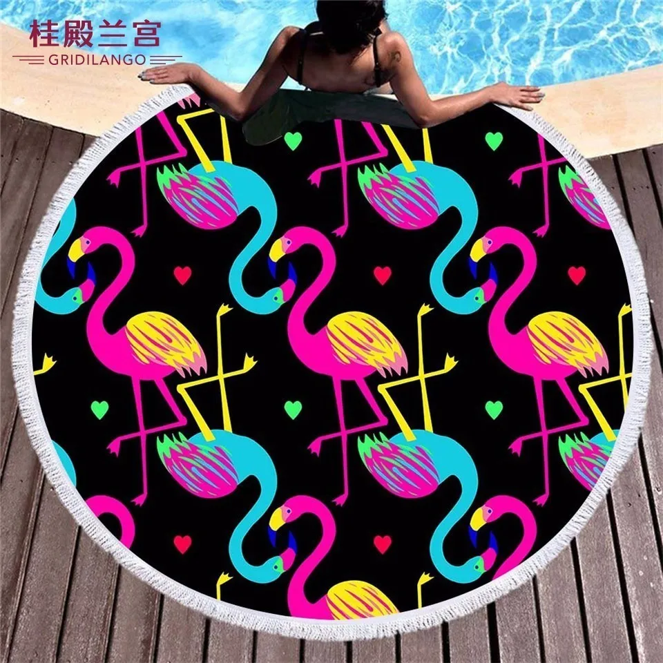 GRIDILANGO Lovers Flamingo Round Beach Towel For Adult Quickly Absorbtable Swimming Travel Outdoor Blanket Yoga Mat Bath Towel
GRIDILANGO Lovers Flamingo Round Beach Towel For Adult Quickly Absorbtable Swimming Travel Outdoor Blanket Yoga Mat Bath Towel