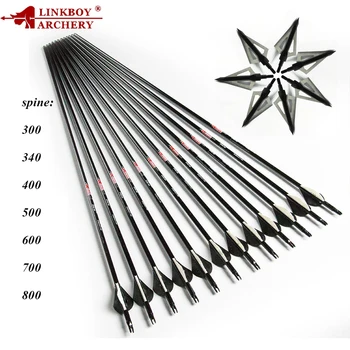 Linkboy Archery 12pcs Carbon Arrows spine300-800 +6pcs Broadhead for Compund Longbow Recurve Bow Hunting Shooting
Linkboy Archery 12pcs Carbon Arrows spine300-800 +6pcs Broadhead for Compund Longbow Recurve Bow Hunting Shooting