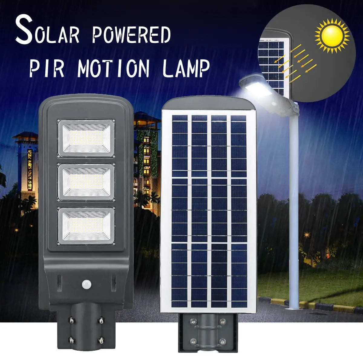 All-in-one 60W Solar Powered Lamp Solar Panel Lighting Light Control + PIR Motion Sensor Waterproof for Outdoor Street Light
All-in-one 60W Solar Powered Lamp Solar Panel Lighting Light Control + PIR Motion Sensor Waterproof for Outdoor Street Light
