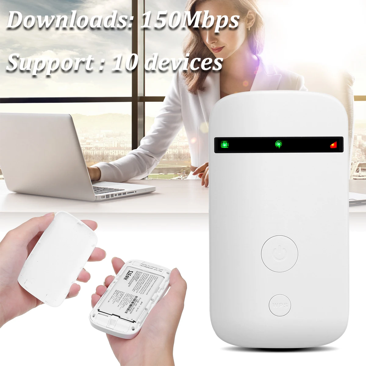 Portable Wifi 3G/4G Router LTE Wireless Mobile Wifi Hotspot SIM Card Slot LTE-FDD 800/1800/2600mhz 
Portable Wifi 3G/4G Router LTE Wireless Mobile Wifi Hotspot SIM Card Slot LTE-FDD 800/1800/2600mhz