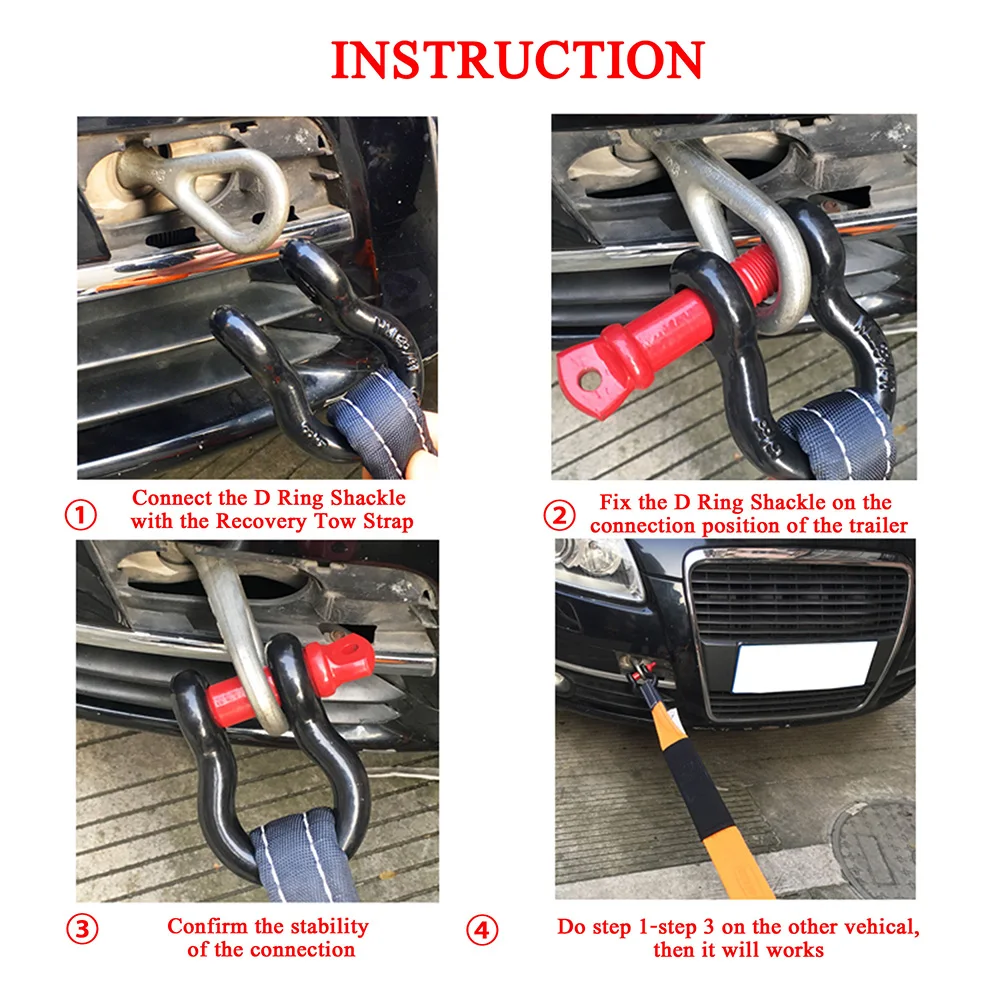 Vehicle Recovery Towing Car Accessories Tow Shackle D Ring Bow Shackle Isolator 2 Pack Towing Accessory for Off-road Vehicle
Vehicle Recovery Towing Car Accessories Tow Shackle D Ring Bow Shackle Isolator 2 Pack Towing Accessory for Off-road Vehicle