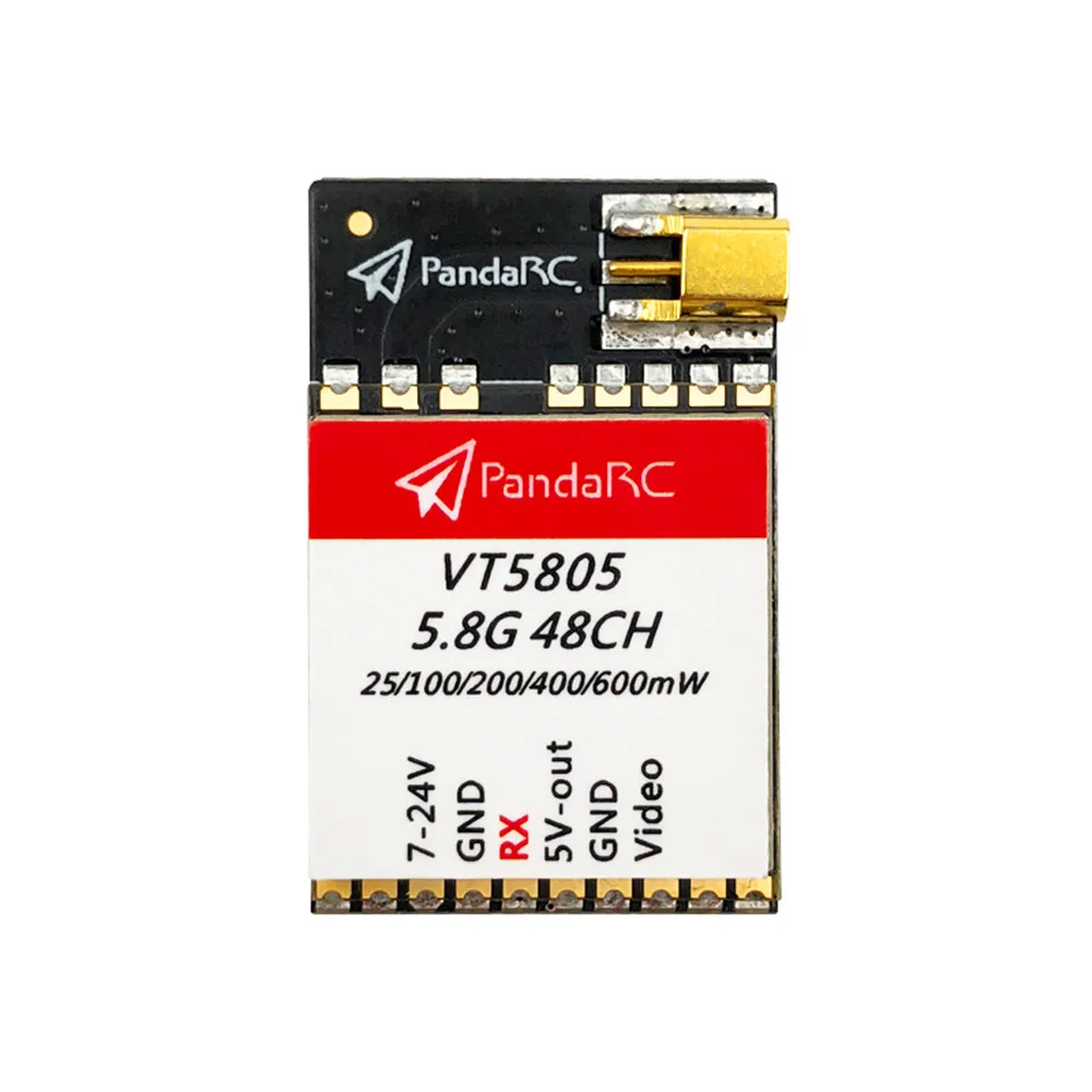 PandaRC VT5805 5.8G 48CH 25/100/200/400/600mW Switchable FPV Transmitter MMCX for RC Drone Spare Part DIY Accessories
PandaRC VT5805 5.8G 48CH 25/100/200/400/600mW Switchable FPV Transmitter MMCX for RC Drone Spare Part DIY Accessories