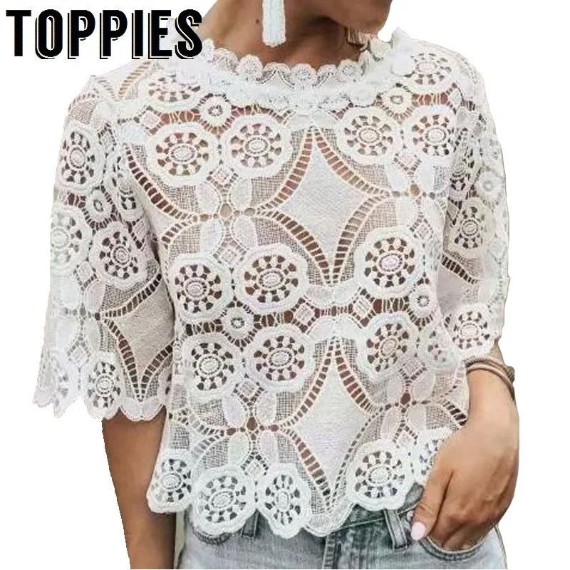 2019 Summer White Lace T-Shirt Women Short Sleeve Ruffles T-Shirt Sexy Transparent Tops Hollow Out Women Clothes
2019 Summer White Lace T-Shirt Women Short Sleeve Ruffles T-Shirt Sexy Transparent Tops Hollow Out Women Clothes