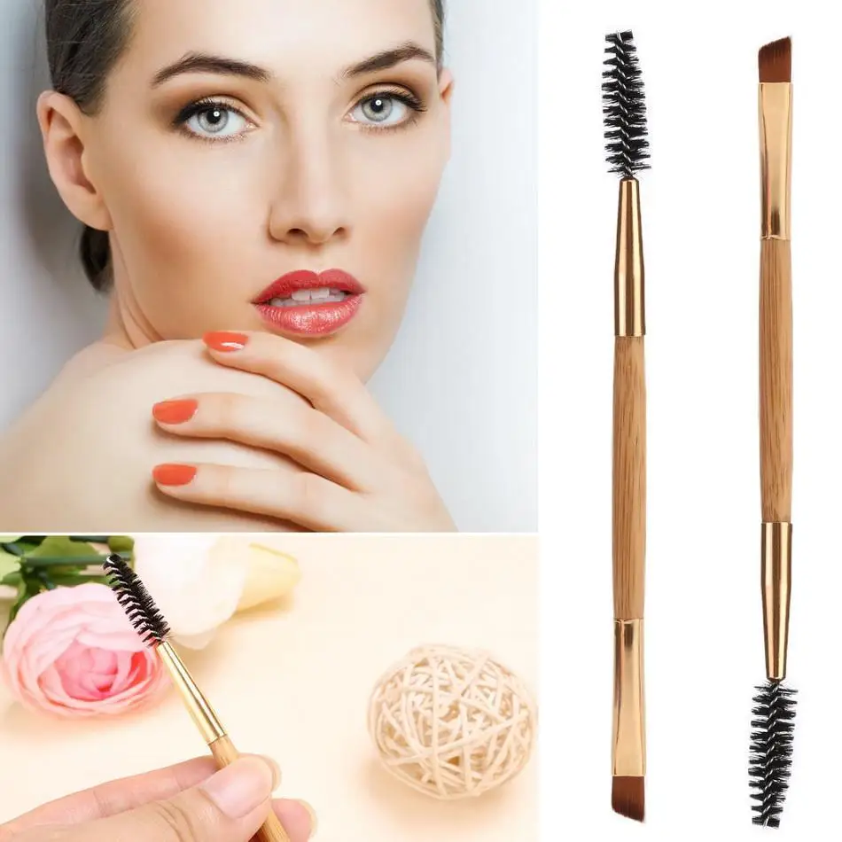 Makeup Brushes Cosmetic Tools Dual Ended Angled for professional or home use Eyebrow Brush and Spoolie | Красота и здоровье