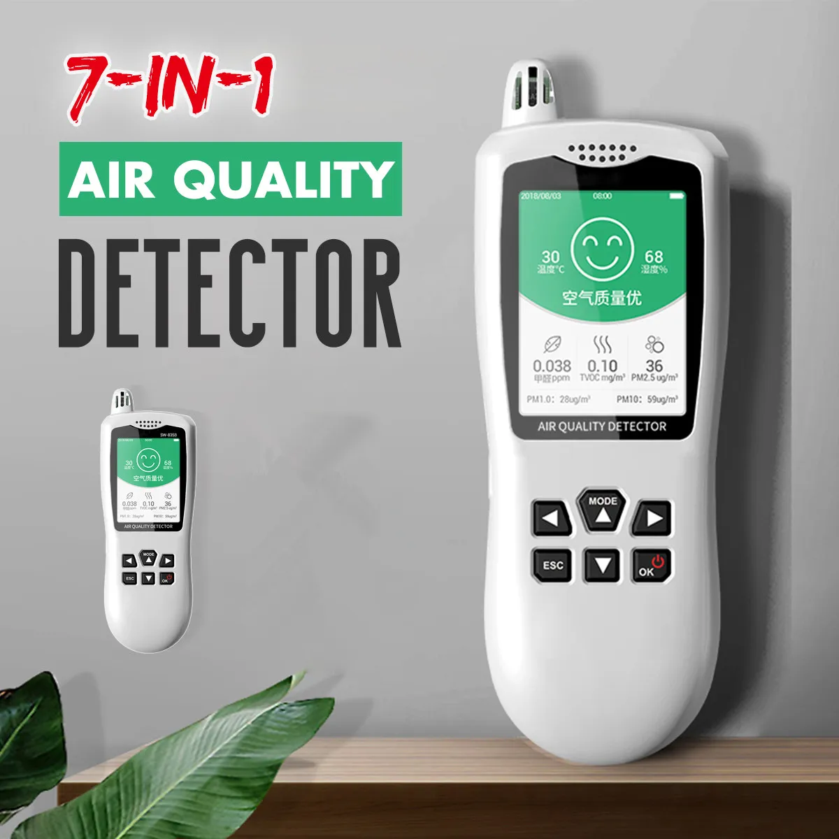 New Air Quality Monitor HCHO PM2.5 Tester Smart Sensor Gas Digital Detector Temperature/Humidity Meter Household Diagnostic Tool
New Air Quality Monitor HCHO PM2.5 Tester Smart Sensor Gas Digital Detector Temperature/Humidity Meter Household Diagnostic Tool