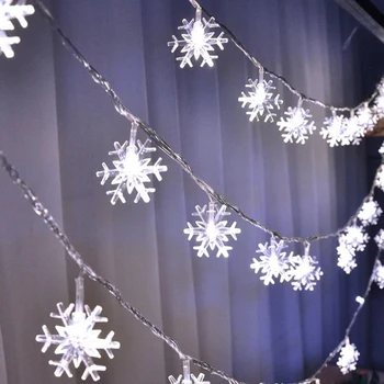 20/40/80 LED Battery Operated Christmas Tree Snow Flakes Led String Fairy Light Xmas Party Home Wedding Garden Garland Decor
20/40/80 LED Battery Operated Christmas Tree Snow Flakes Led String Fairy Light Xmas Party Home Wedding Garden Garland Decor
