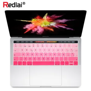 EU Spanish Gradient Silicone Skin Keyboard Cover For MacBook New Pro Retina 13 15" with Touch bar 2018 A1989 A1990 Keyboard Film
EU Spanish Gradient Silicone Skin Keyboard Cover For MacBook New Pro Retina 13 15" with Touch bar 2018 A1989 A1990 Keyboard Film