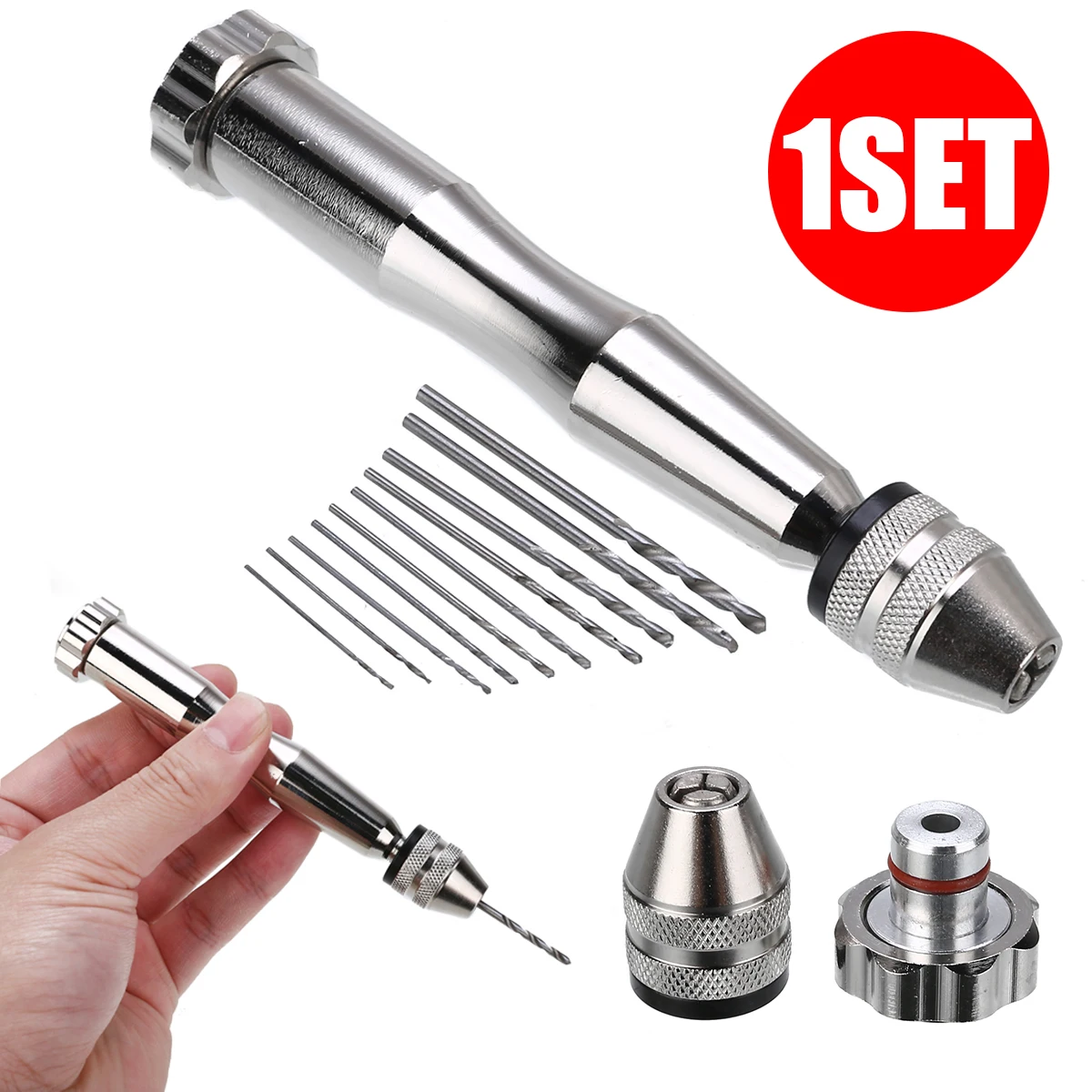 10pcs Aluminum Mini Twist Drills Bit Set 0.6-2.0mm with Keyless Chuck For Woodworking Tools
10pcs Aluminum Mini Twist Drills Bit Set 0.6-2.0mm with Keyless Chuck For Woodworking Tools