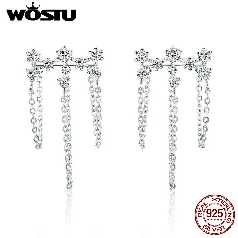 WOSTU Fashion 925 Sterling Silver Dazzling Zircon Meteor Chain Long Drop Earrings For Women Wedding Party Luxury Jewelry CQE546
WOSTU Fashion 925 Sterling Silver Dazzling Zircon Meteor Chain Long Drop Earrings For Women Wedding Party Luxury Jewelry CQE546