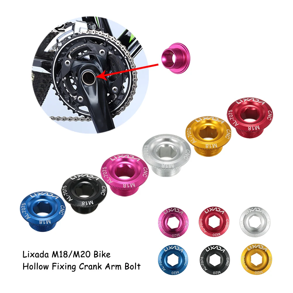 Lixada 1pc M18/M20 Bike Bicycle MTB Mountain Bike Crank Bolt Hollow Fixing Crank Arm Bolt Cap Screw Aluminum Alloy
Lixada 1pc M18/M20 Bike Bicycle MTB Mountain Bike Crank Bolt Hollow Fixing Crank Arm Bolt Cap Screw Aluminum Alloy