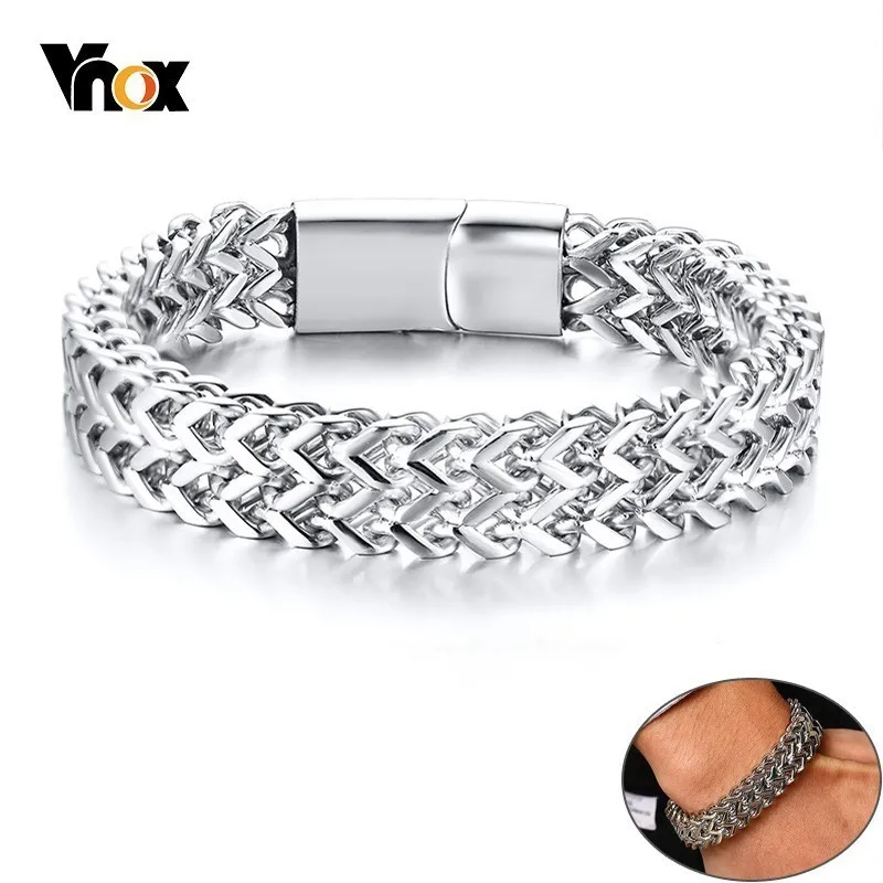 VNOX Mens Stylish Two-Strand Wheat Chain Bracelets 8.5/12.5MM Stainless Steel Punk Biker pulseira masculina Male Accessory
VNOX Mens Stylish Two-Strand Wheat Chain Bracelets 8.5/12.5MM Stainless Steel Punk Biker pulseira masculina Male Accessory