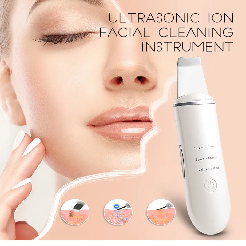 Rechargeable Ultrasonic Ion Face Skin Scrubber Facial Cleaner Cleansing Spatula Peeling Vibration Blackhead Removal Exfoliating
Rechargeable Ultrasonic Ion Face Skin Scrubber Facial Cleaner Cleansing Spatula Peeling Vibration Blackhead Removal Exfoliating