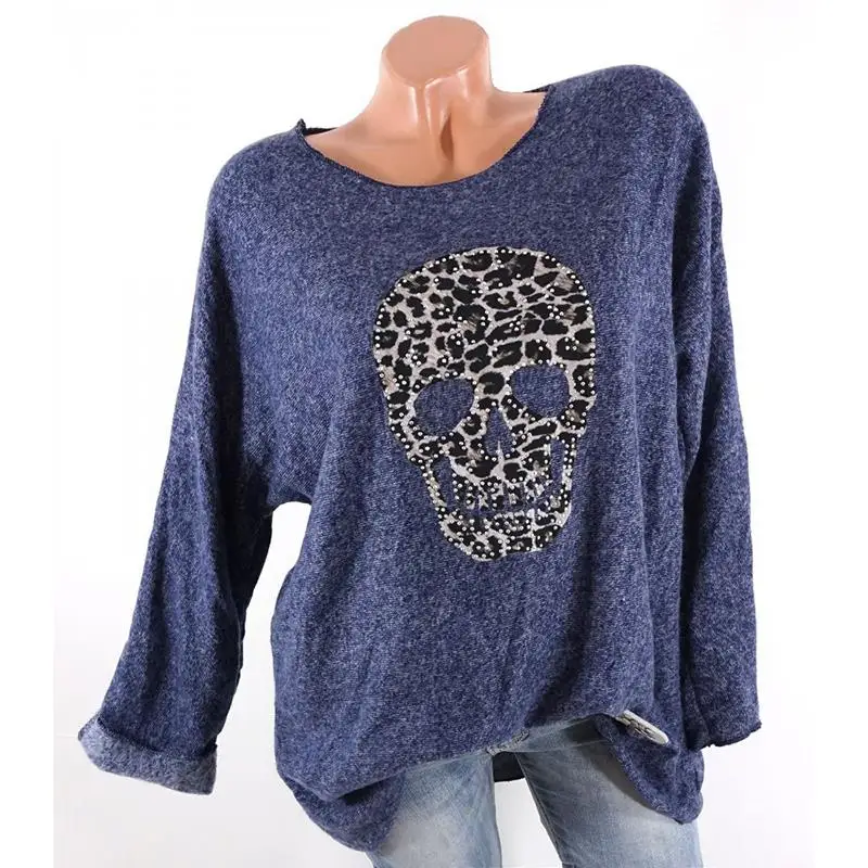 Big Size S-5XL Women'S T-Shirt Long Sleeve Tee Shirts Solid O-Neck Casual Female Skull Print Tops Femme Blusas SJ1324X
Big Size S-5XL Women'S T-Shirt Long Sleeve Tee Shirts Solid O-Neck Casual Female Skull Print Tops Femme Blusas SJ1324X
