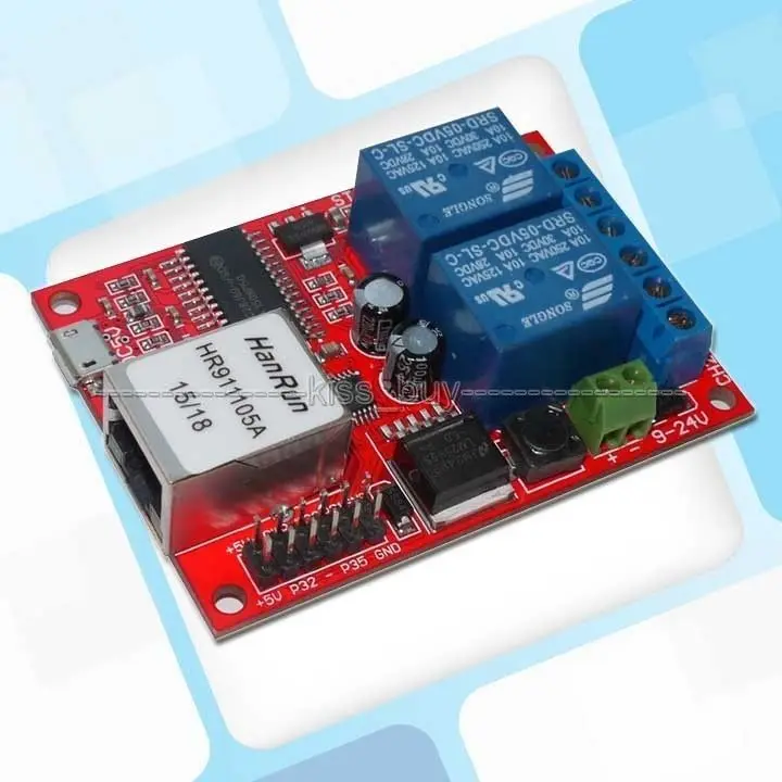 LAN Ethernet 2-way Relay Board Delay Switch TCP/UDP Controller Module WEB server
LAN Ethernet 2-way Relay Board Delay Switch TCP/UDP Controller Module WEB server