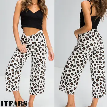 2019 New Arrival Women's Leopard High Waist Wide Leg Flared Bell Bottom Cropped Ladies Casual Trousers Pants Drop Shipping
2019 New Arrival Women's Leopard High Waist Wide Leg Flared Bell Bottom Cropped Ladies Casual Trousers Pants Drop Shipping