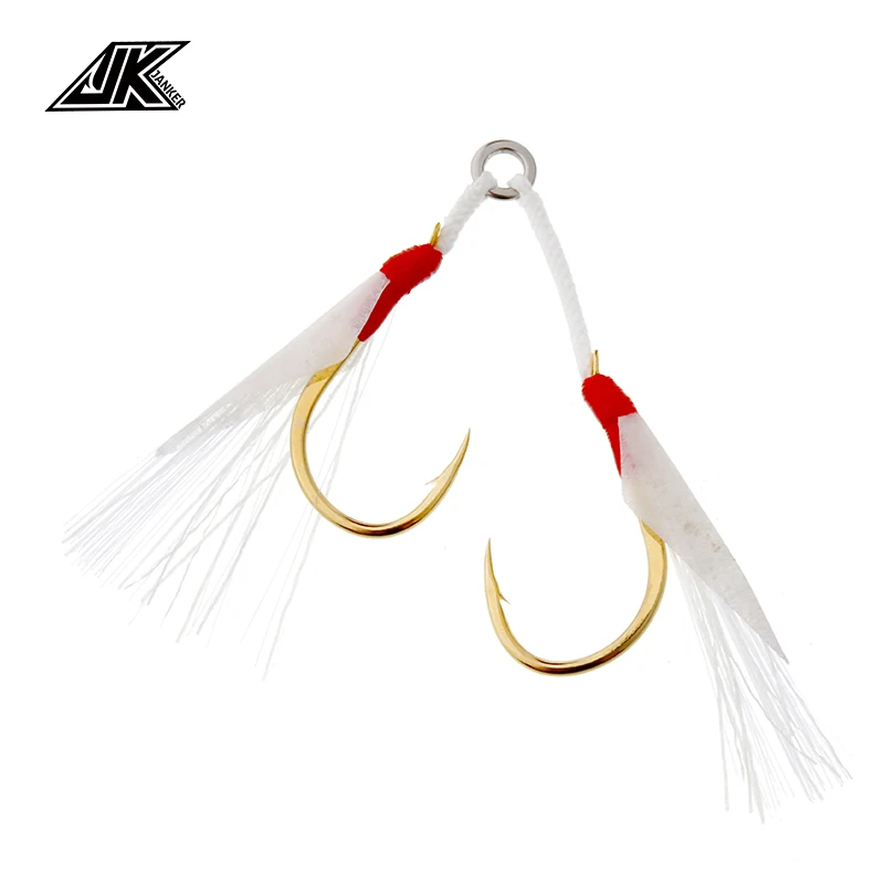 JK MLJ Series Luminous Tail Real Fish Skin Skirt Fishing Lure Hook For Jig 8g~40g Fishing Trolling Hook Gold Plating Fishhooks
JK MLJ Series Luminous Tail Real Fish Skin Skirt Fishing Lure Hook For Jig 8g~40g Fishing Trolling Hook Gold Plating Fishhooks