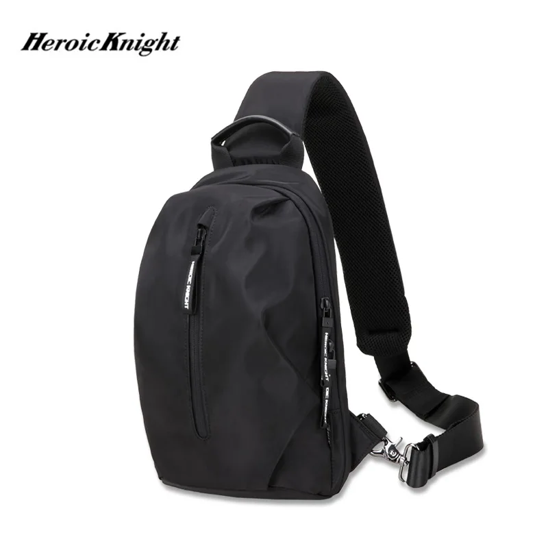 

Heroic Knight Multifunction Crossbody Bags Men USB Charging 9.7inchs Pad Chest Pack Short Trip Messengers Chest Bag