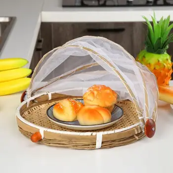 Hand Woven Bug Proof Basket Dustproof Picnic Basket Handmade Fruit Vegetable Bread Cover Wicker Basket with Gauze
Hand Woven Bug Proof Basket Dustproof Picnic Basket Handmade Fruit Vegetable Bread Cover Wicker Basket with Gauze