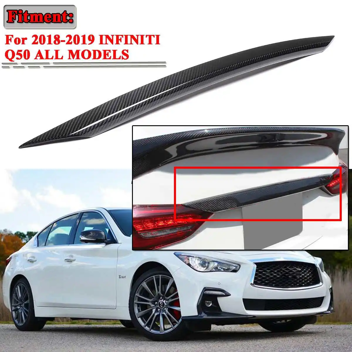 New Car Real Carbon Fiber Trunk Trim Center Lid Cover For 2018-2019 Infiniti Q50 All Models Car Tail Trim Exterior decoration
New Car Real Carbon Fiber Trunk Trim Center Lid Cover For 2018-2019 Infiniti Q50 All Models Car Tail Trim Exterior decoration