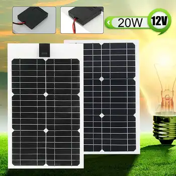 Flexible Solar Panel Plate 12V 20W Solar Charger for Car Battery Charging 18V Monocrystalline Cell Module For Hause,Roof,Boat
Flexible Solar Panel Plate 12V 20W Solar Charger for Car Battery Charging 18V Monocrystalline Cell Module For Hause,Roof,Boat