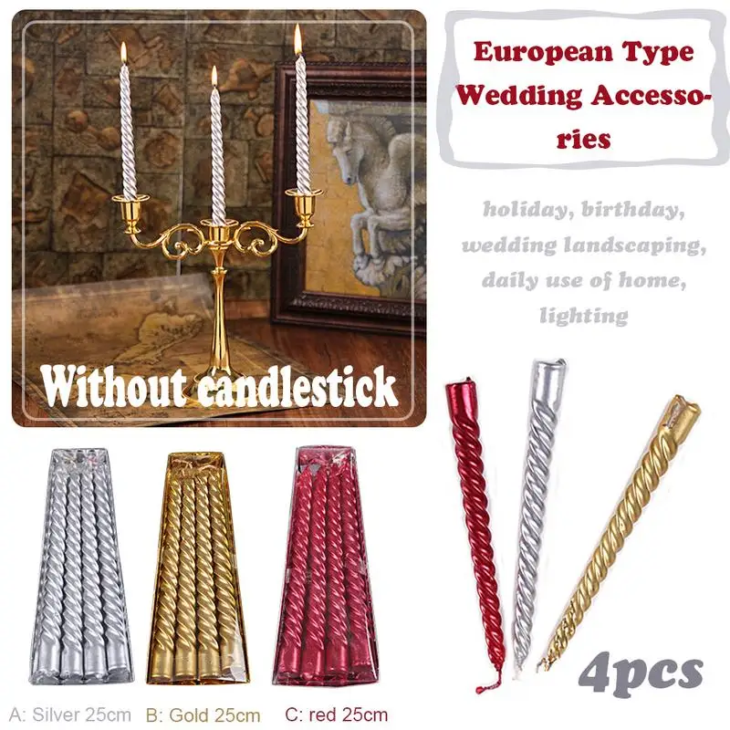 4pcs 25cm Romantic Candle Threaded Stick Iron Candlestick Spiral Long Candle Smokeless Romantic Wedding Christmas Birthday Decor
4pcs 25cm Romantic Candle Threaded Stick Iron Candlestick Spiral Long Candle Smokeless Romantic Wedding Christmas Birthday Decor