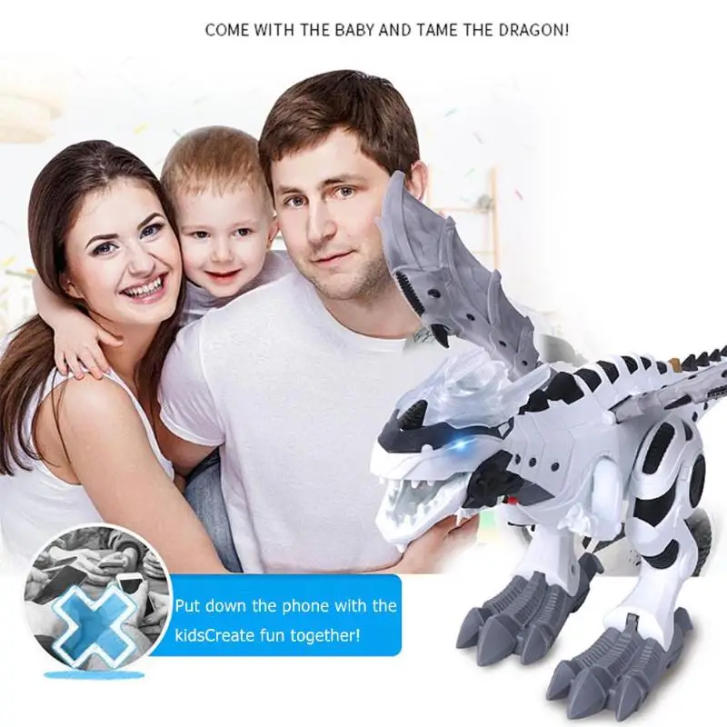 Electric Dinosaurs Model Kit Kids Walking Spray Swing Robot Toy Electronic Animal Model with Light Sound Toys For Children
Electric Dinosaurs Model Kit Kids Walking Spray Swing Robot Toy Electronic Animal Model with Light Sound Toys For Children