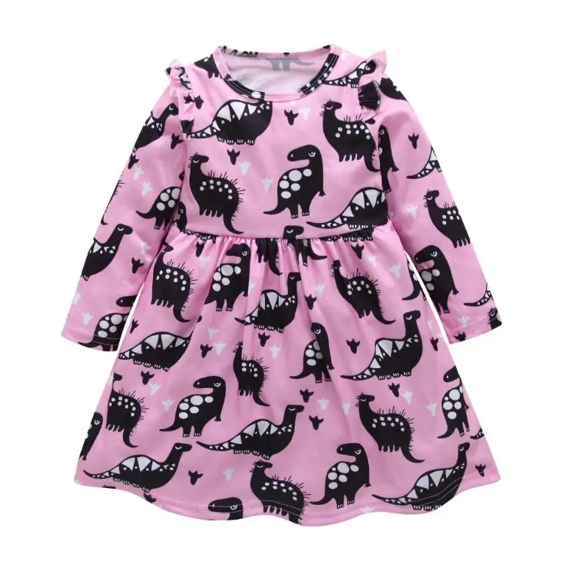 Long Sleeve Girls Dress Cute Children Dresses Cartoon Dinosaur Print Kids Knee-length Dress Cotton Child Clothes Girls Clothing
Long Sleeve Girls Dress Cute Children Dresses Cartoon Dinosaur Print Kids Knee-length Dress Cotton Child Clothes Girls Clothing