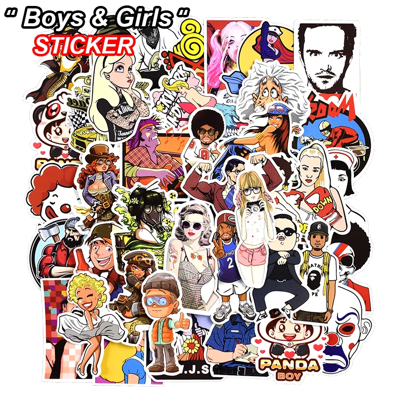 New 50 Pcs Boys and Girls Sticker for Skateboard Suitcase Laptop Home Decor Doodle Cool DIY Stickers Car Styling Vinyl Decals
New 50 Pcs Boys and Girls Sticker for Skateboard Suitcase Laptop Home Decor Doodle Cool DIY Stickers Car Styling Vinyl Decals