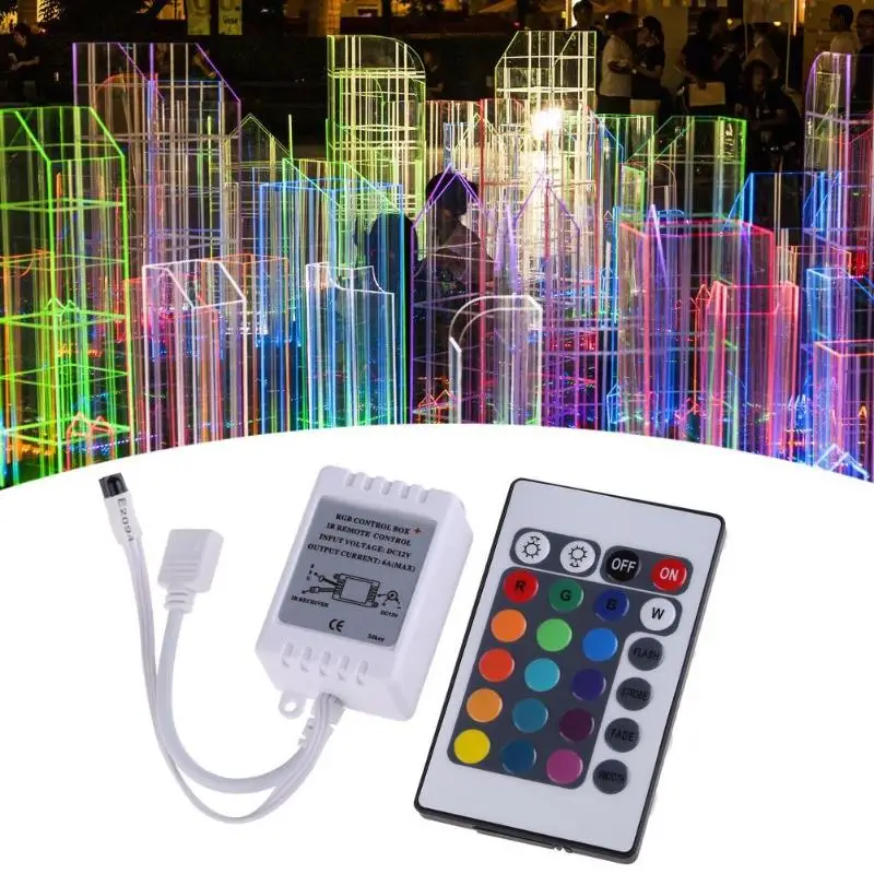 5050 RGB LED Light 24 Keys IR Remote Controller Light Strip Security Remote Control Box
5050 RGB LED Light 24 Keys IR Remote Controller Light Strip Security Remote Control Box