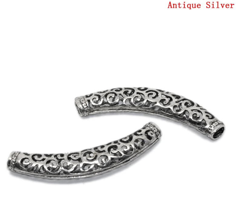 Curved Spacers Tube Antique Silver Hollow Pattern Carved 6.4x1.3cm,10PCs (B22660)
Curved Spacers Tube Antique Silver Hollow Pattern Carved 6.4x1.3cm,10PCs (B22660)