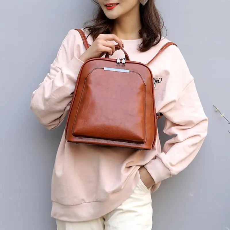 Vintage Oil Wax Leather Backpack for Women Large Capacity School Bag for Girls Leisure Shoulder Travel Bags for Female Rucksack
Vintage Oil Wax Leather Backpack for Women Large Capacity School Bag for Girls Leisure Shoulder Travel Bags for Female Rucksack