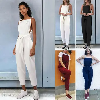 2019 New arrival solid sleeveless Women's Summer Jumpsuit Ladies Evening Party Playsuit Romper Long Trousers plus size M-3XL
2019 New arrival solid sleeveless Women's Summer Jumpsuit Ladies Evening Party Playsuit Romper Long Trousers plus size M-3XL