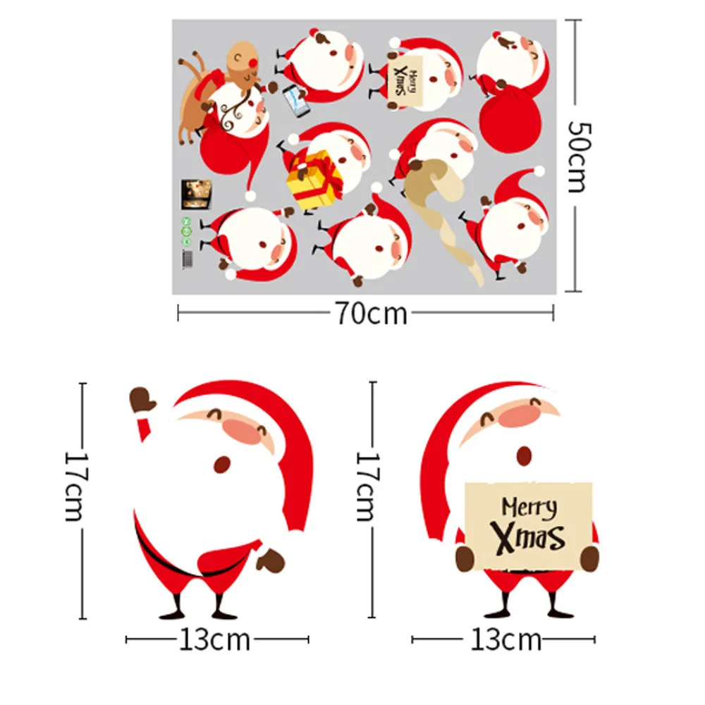 Рождественский Санта Клаус Съемная мебель виниловая оконная наклейка
