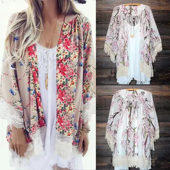 Fashion Women Chiffon Tassels Cover Ups Casual Boho Floral Beach Dress Female Kimono Shirt Swimwear See-throug Beachwear
Fashion Women Chiffon Tassels Cover Ups Casual Boho Floral Beach Dress Female Kimono Shirt Swimwear See-throug Beachwear