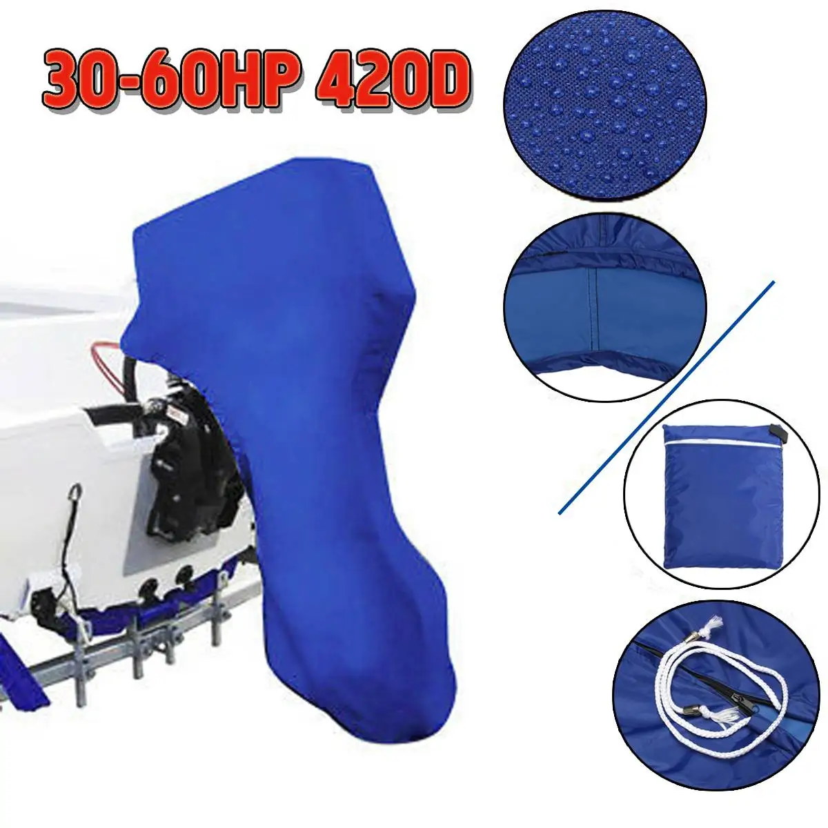 420D Boat Engine Cover Full Outboard Motor Engine Protection For 30-60HP Motor Waterproof Blue
420D Boat Engine Cover Full Outboard Motor Engine Protection For 30-60HP Motor Waterproof Blue