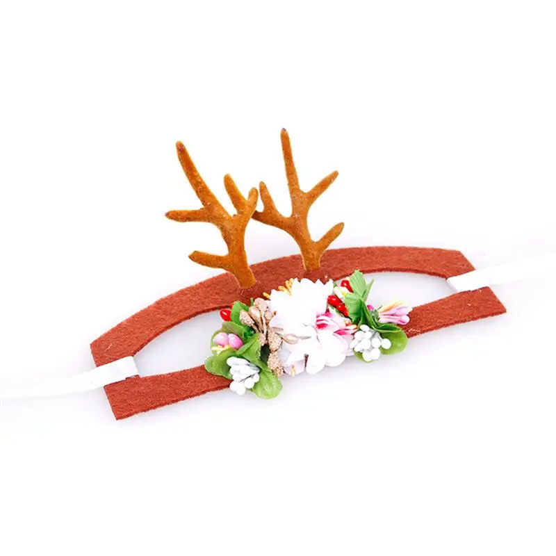 

Christmas Antlers Headband Pet Headdress Flowers Pets Hair Band Hat Xmas Festival New Year For Cat Dog Decorations