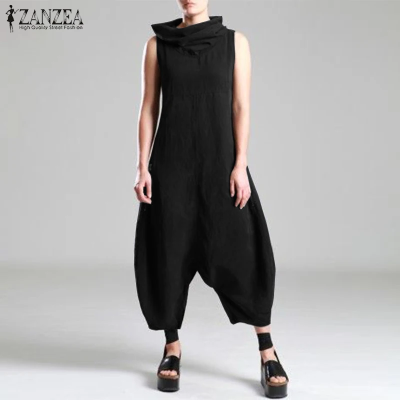 ZANZEA Women Jumpsuit Stylish Turtleneck Harem Baggy Pants Long Playsuits Cotton Drop Crotch Overalls Rompers Macacao Feminino
ZANZEA Women Jumpsuit Stylish Turtleneck Harem Baggy Pants Long Playsuits Cotton Drop Crotch Overalls Rompers Macacao Feminino