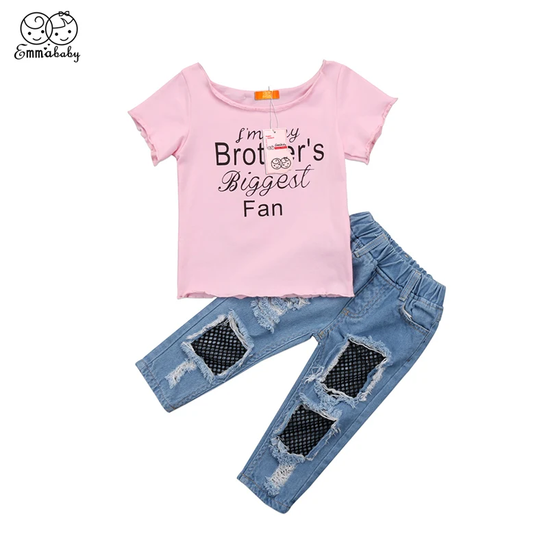 Lovely Toddler Children Kids Baby Girls Clothes Set Cotton Short Sleeve T-shirt Tops Mesh Jeans 2pcs Outfits Clothing
Lovely Toddler Children Kids Baby Girls Clothes Set Cotton Short Sleeve T-shirt Tops Mesh Jeans 2pcs Outfits Clothing