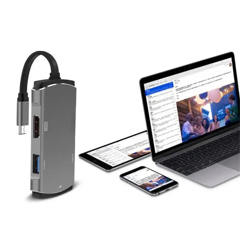 6 in 1 USB HUB Type-C to 2xUSB3.0 4K HDMI PD Type-C SD TF Card Reader Adapter Splitter Cable for Laptop PC High Quality Adapter
6 in 1 USB HUB Type-C to 2xUSB3.0 4K HDMI PD Type-C SD TF Card Reader Adapter Splitter Cable for Laptop PC High Quality Adapter