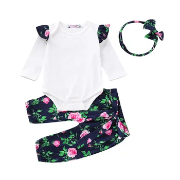 Newborn Baby Girl Clothes Set Autumn Long Sleeve Casual Bodysuit Tops Floral Pants Girls Clothing Headband Cotton Outfit 3PCs 
Newborn Baby Girl Clothes Set Autumn Long Sleeve Casual Bodysuit Tops Floral Pants Girls Clothing Headband Cotton Outfit 3PCs
