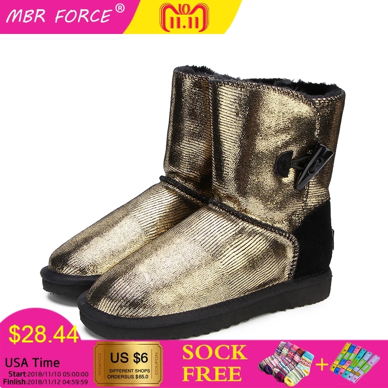 MBR FORCE Top Quality Genuine Cowhide Leather Snow Boots Real Fur Mujer Botas Waterproof Warm Wool Winter Boots Women Boots 
MBR FORCE Top Quality Genuine Cowhide Leather Snow Boots Real Fur Mujer Botas Waterproof Warm Wool Winter Boots Women Boots
