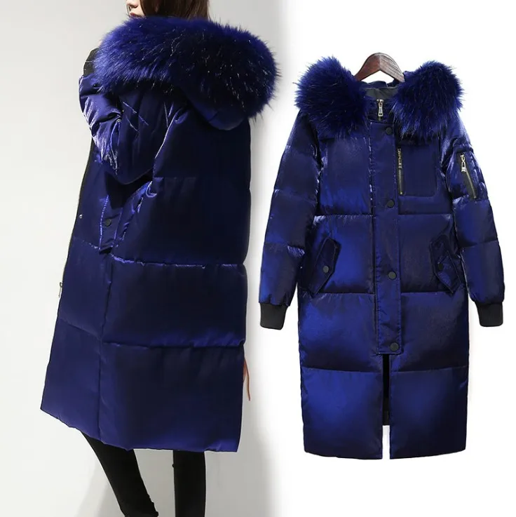 Ailegogo Winter Big Fur Collar Down Jacket Women Hooded White Duck Down Long Parkas Coat Female Slim Snow Outerwear
Ailegogo Winter Big Fur Collar Down Jacket Women Hooded White Duck Down Long Parkas Coat Female Slim Snow Outerwear